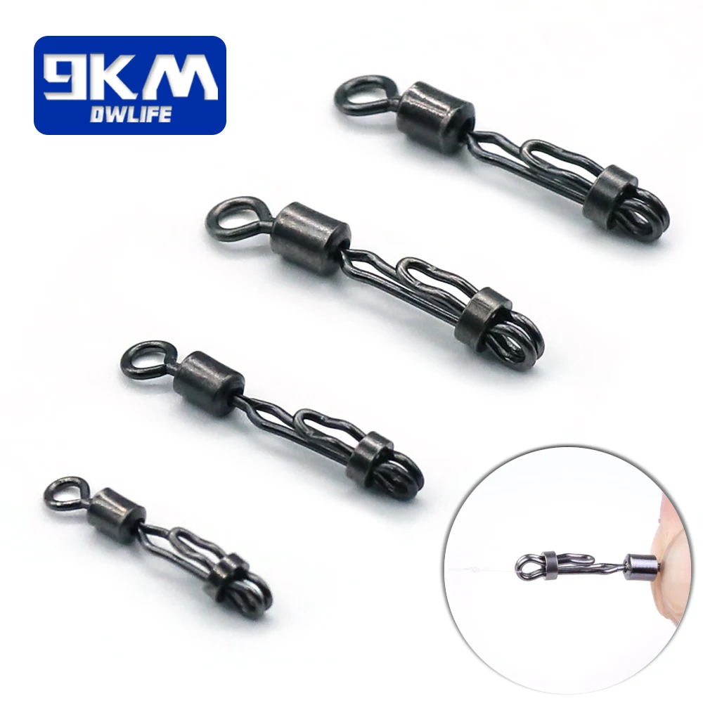 new Fishing 2025 Rolling Swivel Snap Fishing Hook Fast Connector Solid Rings Fishing Line Quick Link Carp Wear-resistant Rustproof Brass