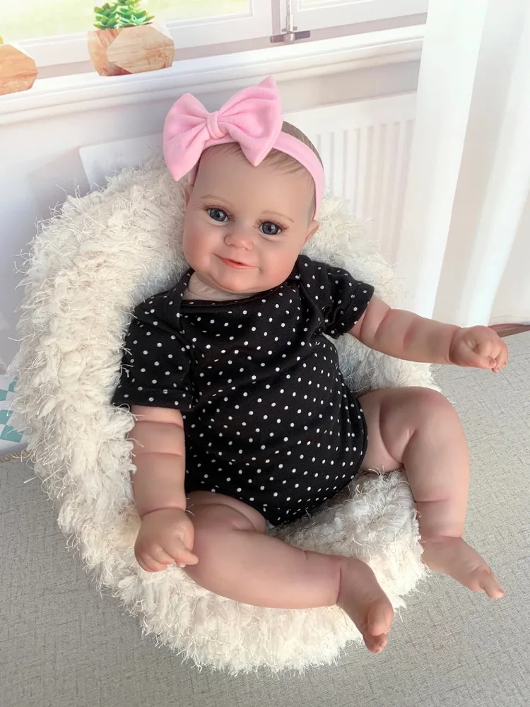 50/60CM Two Options Reborn Baby Doll Toddler Real Soft Touch Maddie with Hand-Drawing Hair High Quality Handmade Doll