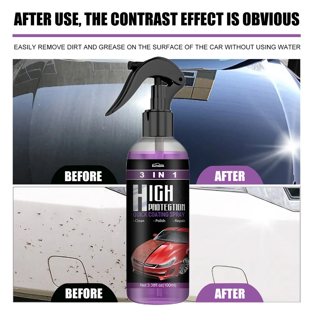 3 In 1 Car Ceramic Coating Spray 100ml Auto Nano Ceramic Coating Car Nano Spray Car Scratch Repair Body Compound Scratch Repair