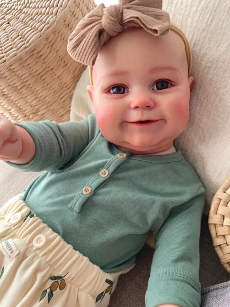 50CM Reborn Girl Maddie Full Vinyl Body Washable lifelike Newborn Doll Flexible 3D Skin Tone with Veins premie Doll