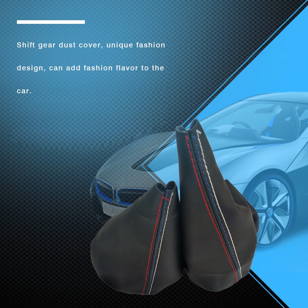 Car Gear Shift Collars Manual Handbrake Gaiter Boot Cover For BMW 3 Series E36 E46 E30 E34 M3 Z3 Black Leather M Accessories