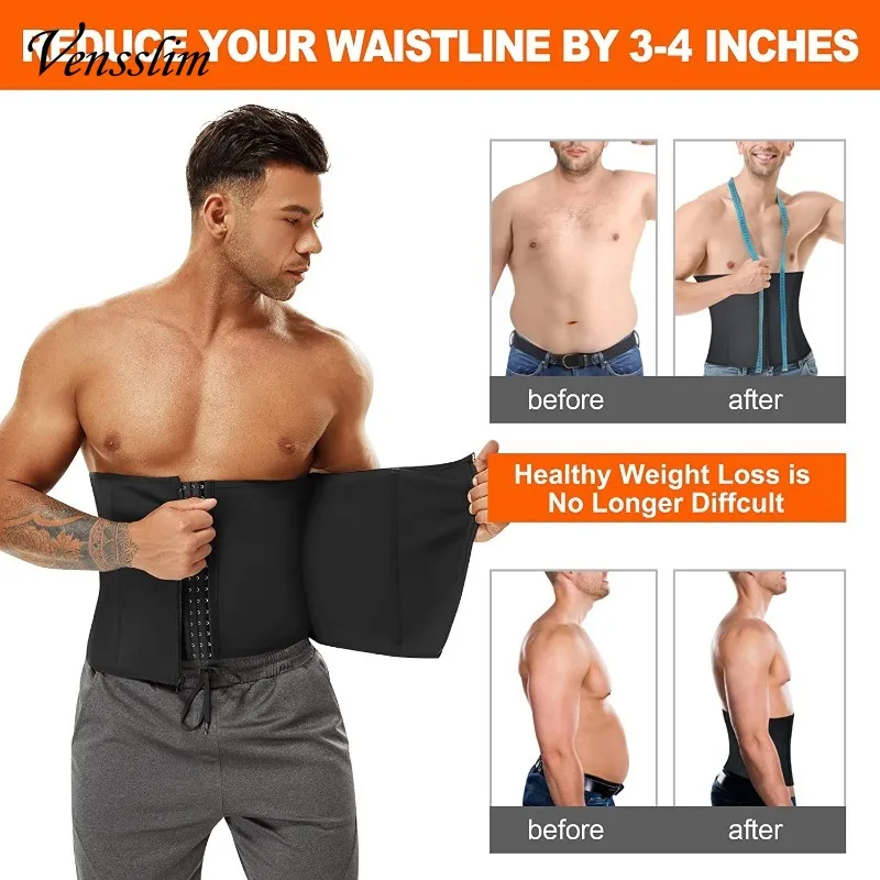 Men Waist Trainer Corsets Tummy Control Shapewear Sport Workout Girdle Slimming Body Shaper Sauna Sweat Belt