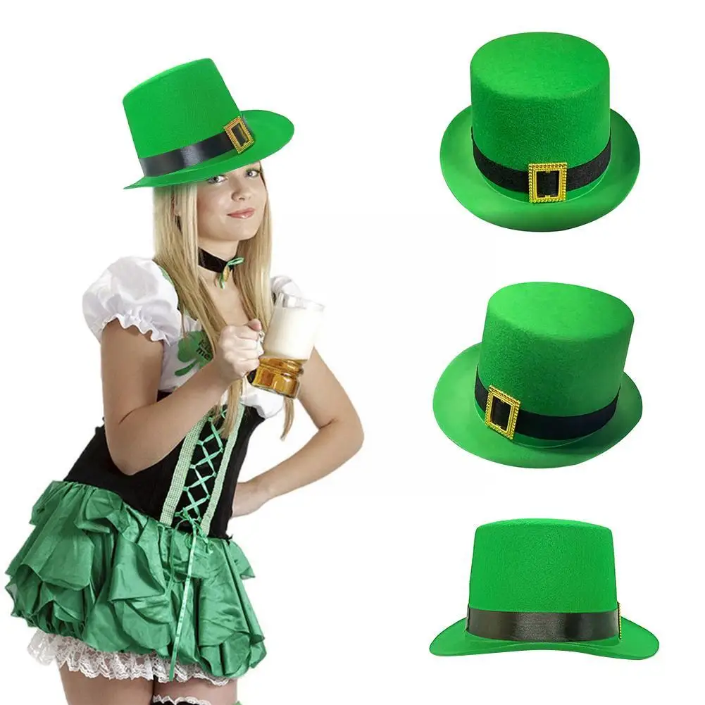 Novelties Unisex Adult Saint Patrick's 2025 Day Irish Leprechaun new Green Top Hat With Elegant Hats For Women Western Hat 20 N9T9