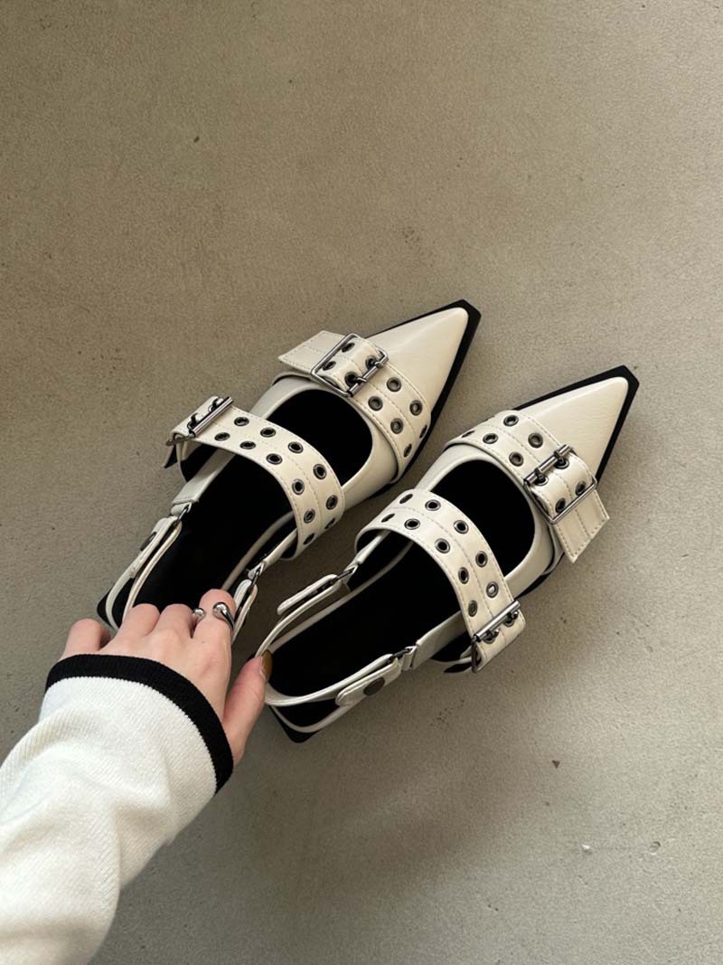 Summer 2023 Women's Fashion Sexy Sandals Buckle Pointed Square Sandalias Female New Casual Low Heel Shoes df7f