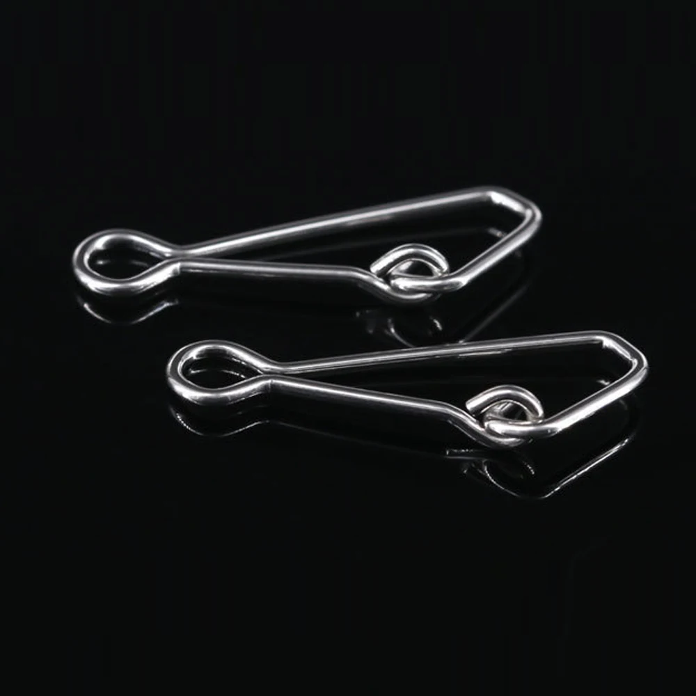 DNDYUJU 100/200pcs Fishing Connector Rolling Swivels Rings Interlock Pin Fishhook Line Lure Snap Swivels Fishing Tackle
