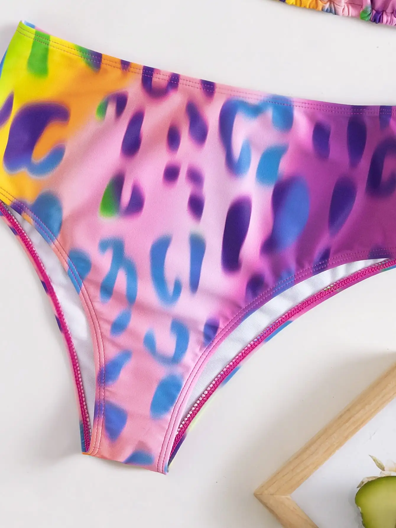 3 Pieces Leopard 2025 High Waist new Bikini Triangle Swimsuit Top Halter Swimwear Women 2023 Bathing Swimming Suit Female Beachwear