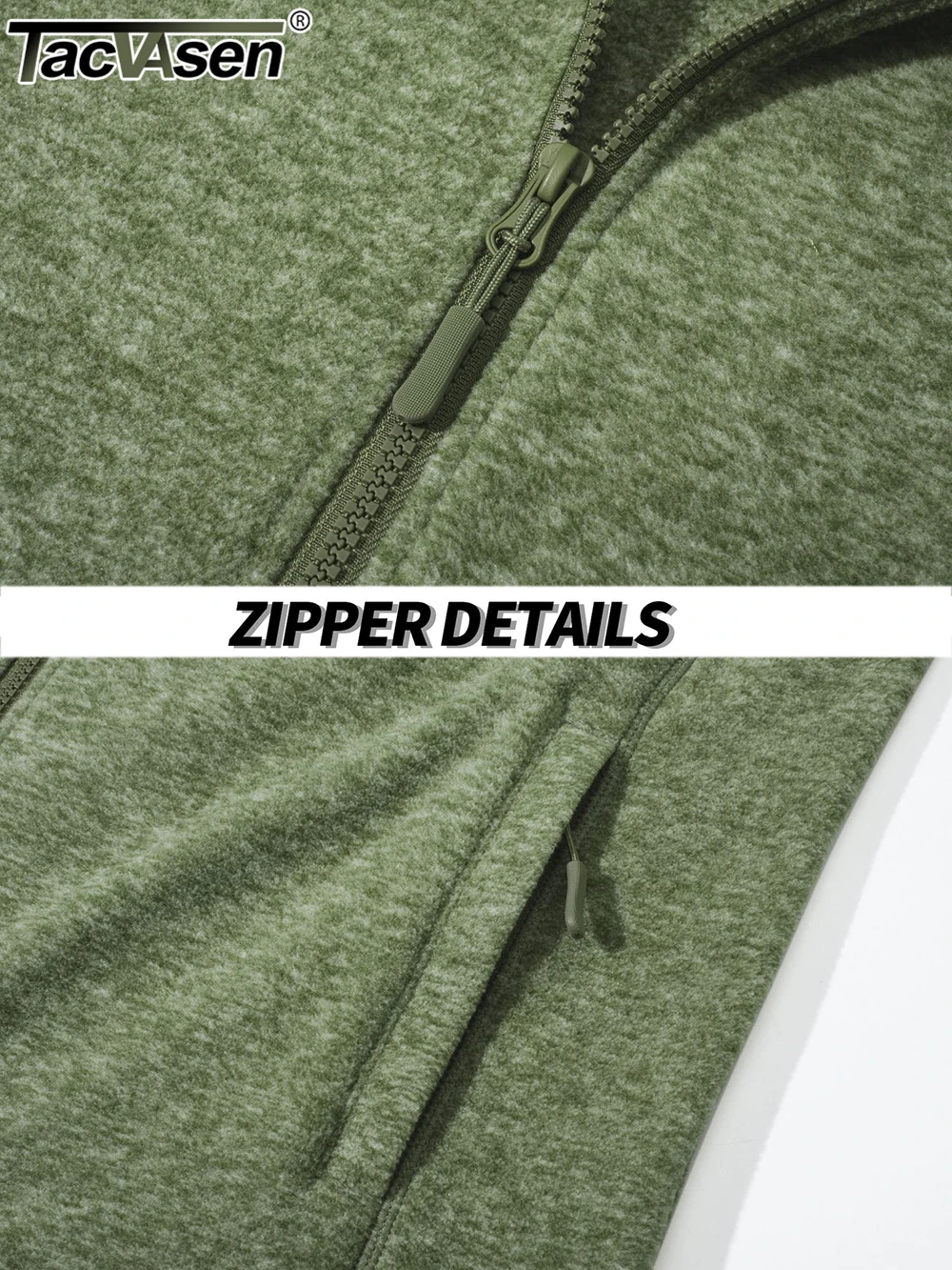 TACVASEN 2025 new Lightweight Full Zip Fleece Jackets Mens Spring Casual Jacket Outdoor Sportswear With Pockets Stand Collar Outwear Tops