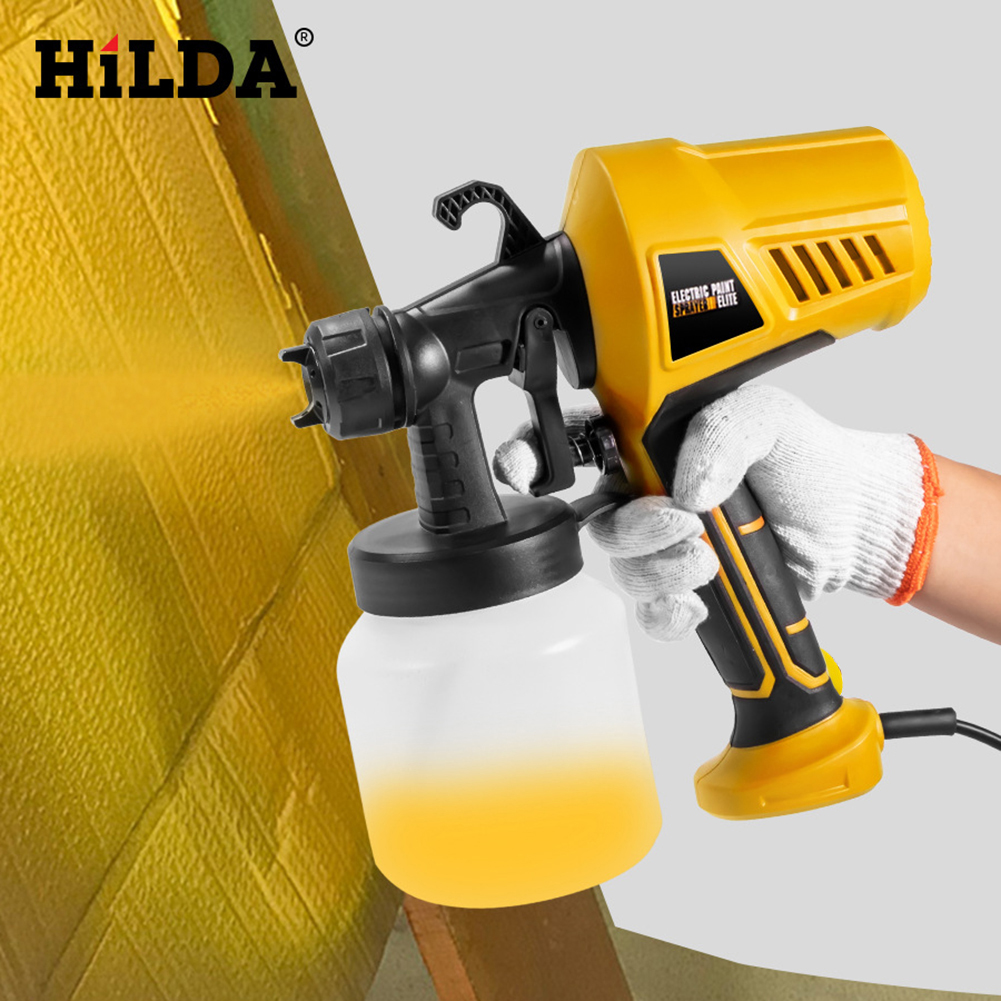 500W Electric Spray Gun 800ml Household Paint Sprayer Flow Control High Pressure Airbrush for Painting Ceiling Walls Fence Door