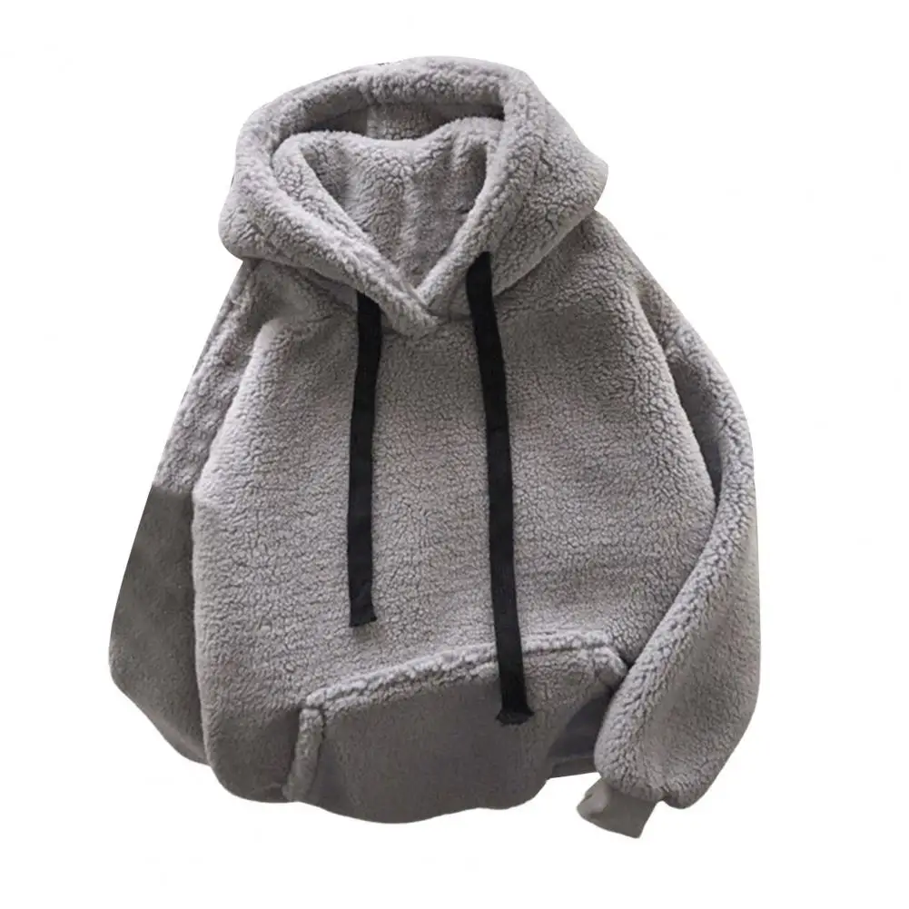 Pullover Casual 2025 new Autumn Hoodie Women Winter Hoodie Solid Color Hooded Long Sleeves Drawstring Patch Pocket Keep Warm Plush for Da