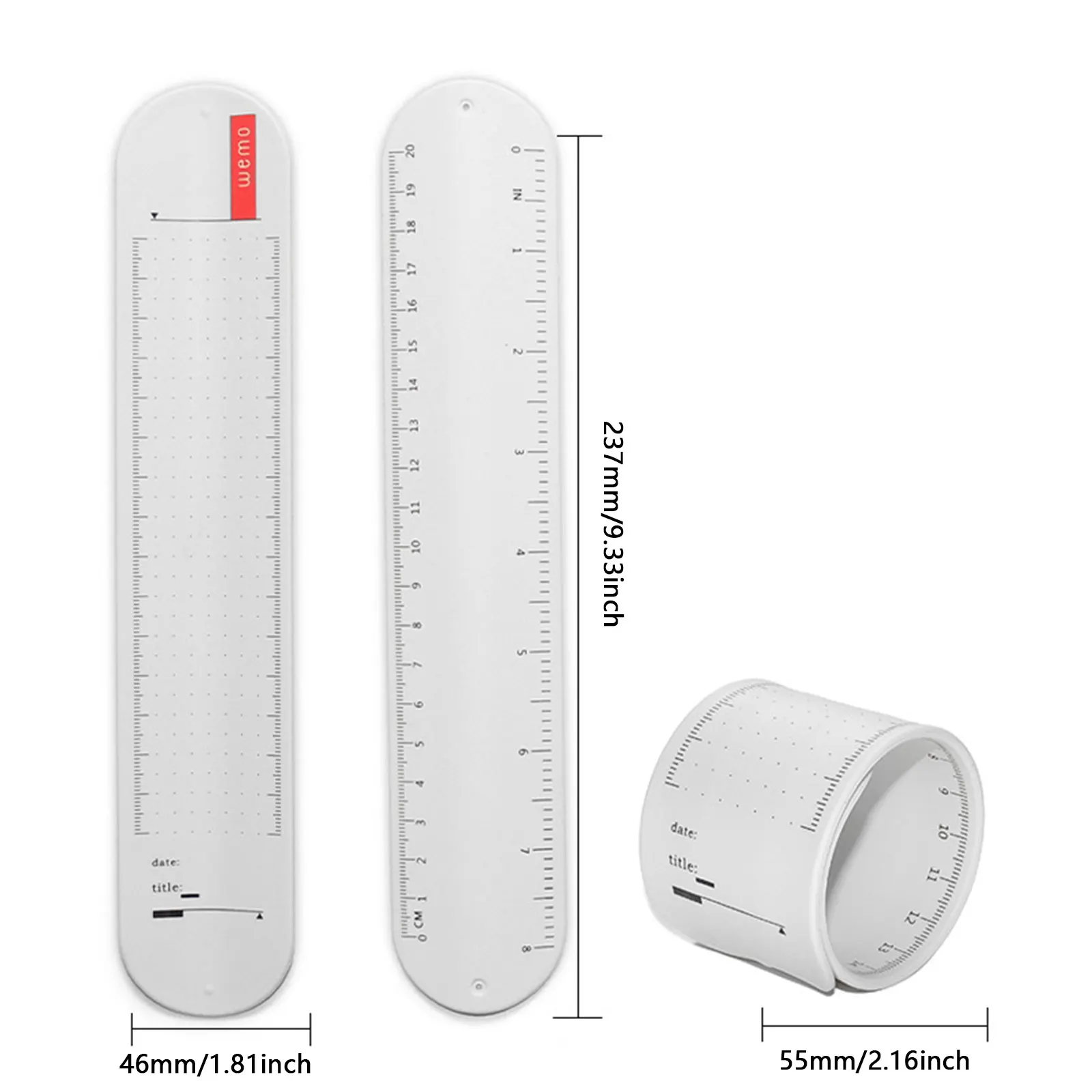 Silicone Student Note Wrist Band Wearable 2025 new Writeable Pocket To-do List Wrist Strap Reusable Erasable with Scale for Kids Adults