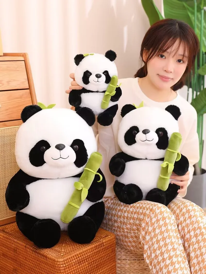 2023NEW 2in1 Bamboo Tube Panda Set Plush Toy Cute Plushies Stuffed Animal Bear Doll Reversible Design Children's Birthday Gift