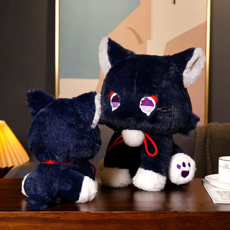 Genshin Game Anime Figure Doll Cute Cat Plushie Toy Impact Wanderer Pet Scaramouche Cat Toy Cosplay Mascot Doll Gift For Kids