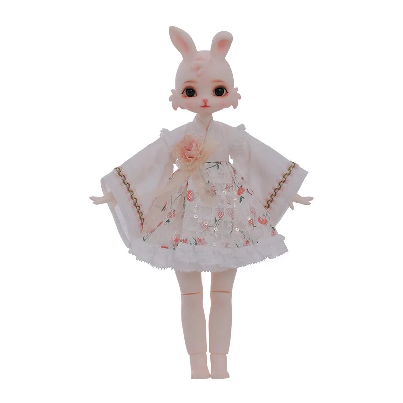 2025 Tsuk Doll BJD 1/6 FenJian Body Cute bunny wears A short A-skirt with wide sleeves High Quality new Doll Surprise Gift for Girls