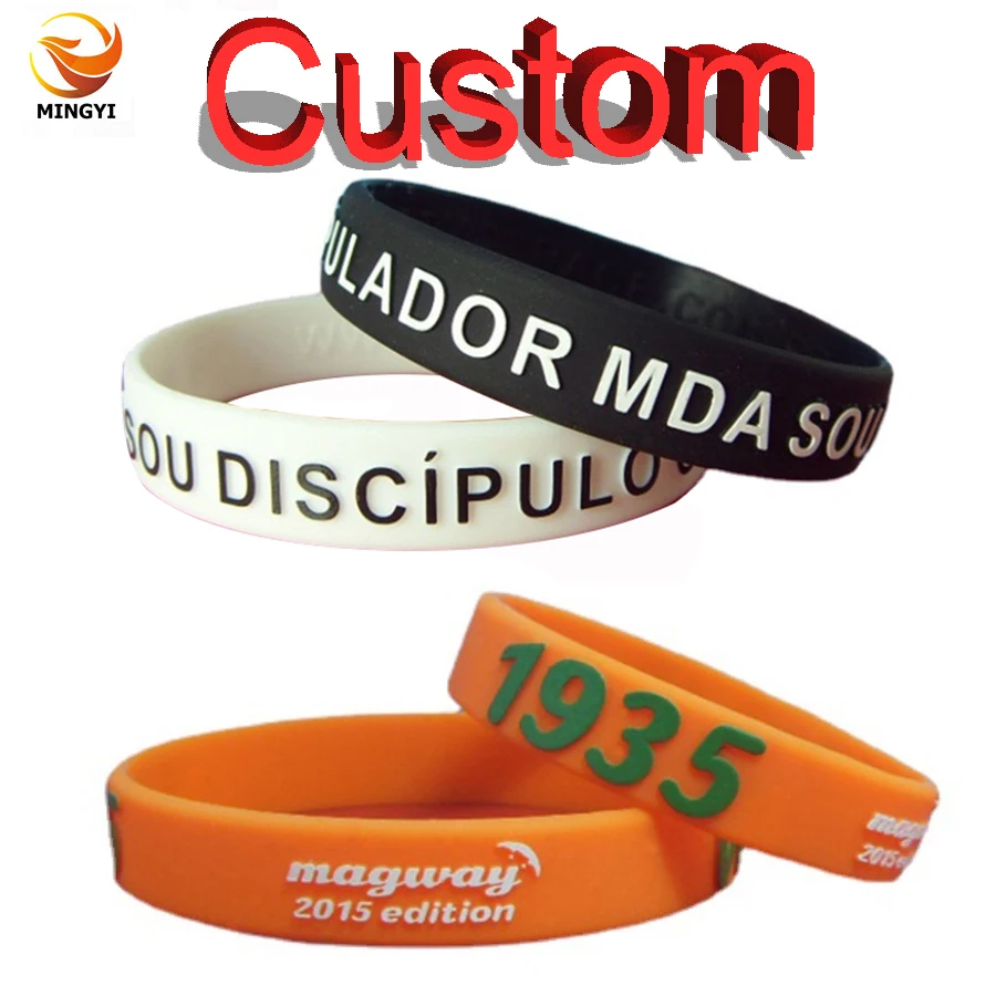 100PCS Customized Silicone Bracelets Custom Wristband 2025 Personalized Band new with Text For Game, Events