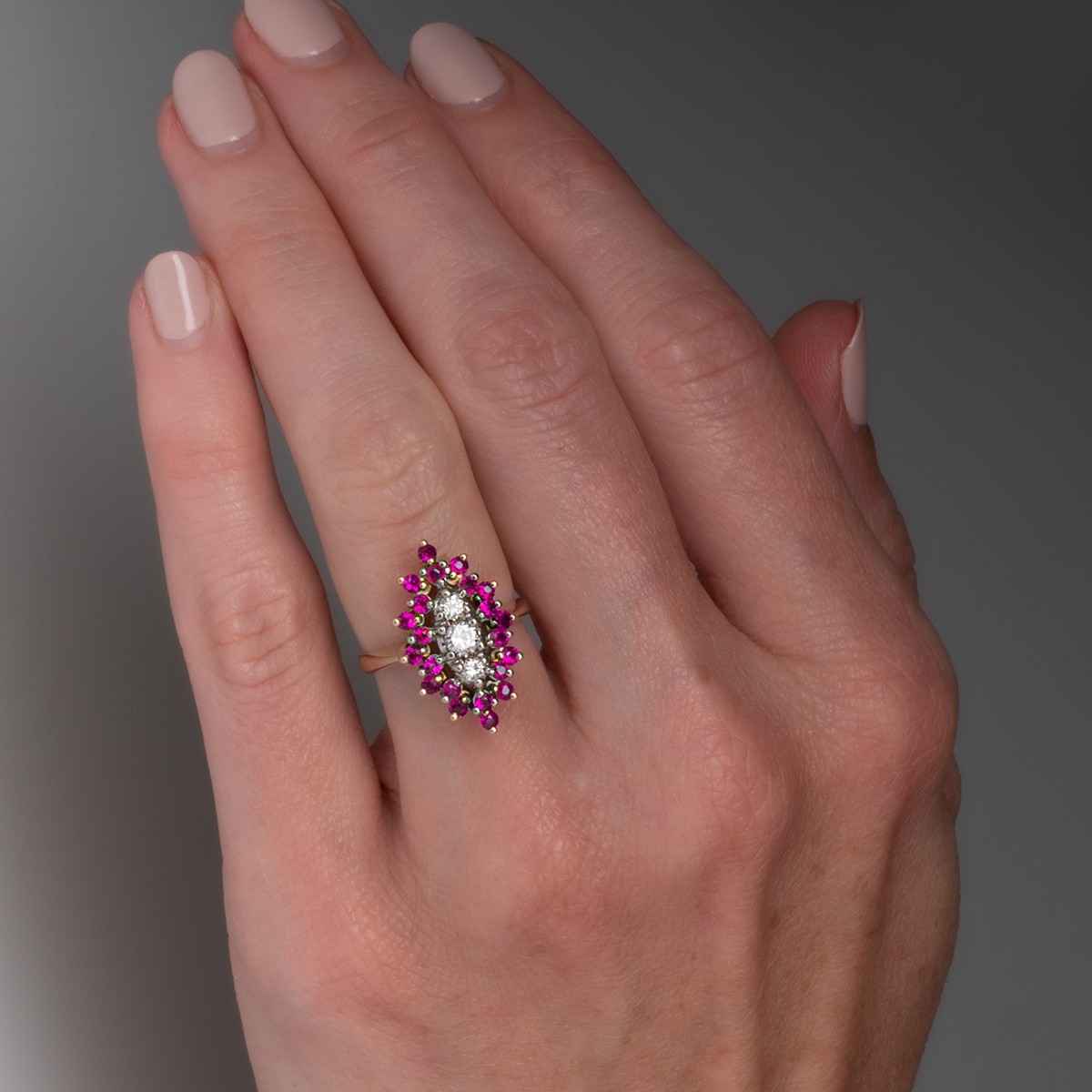 Vintage Luxury Designer Marquise Ruby Rings for Women Amethyst Boho Aesthetic Jewelry Wedding Engagement Ring Valentine Day Gift