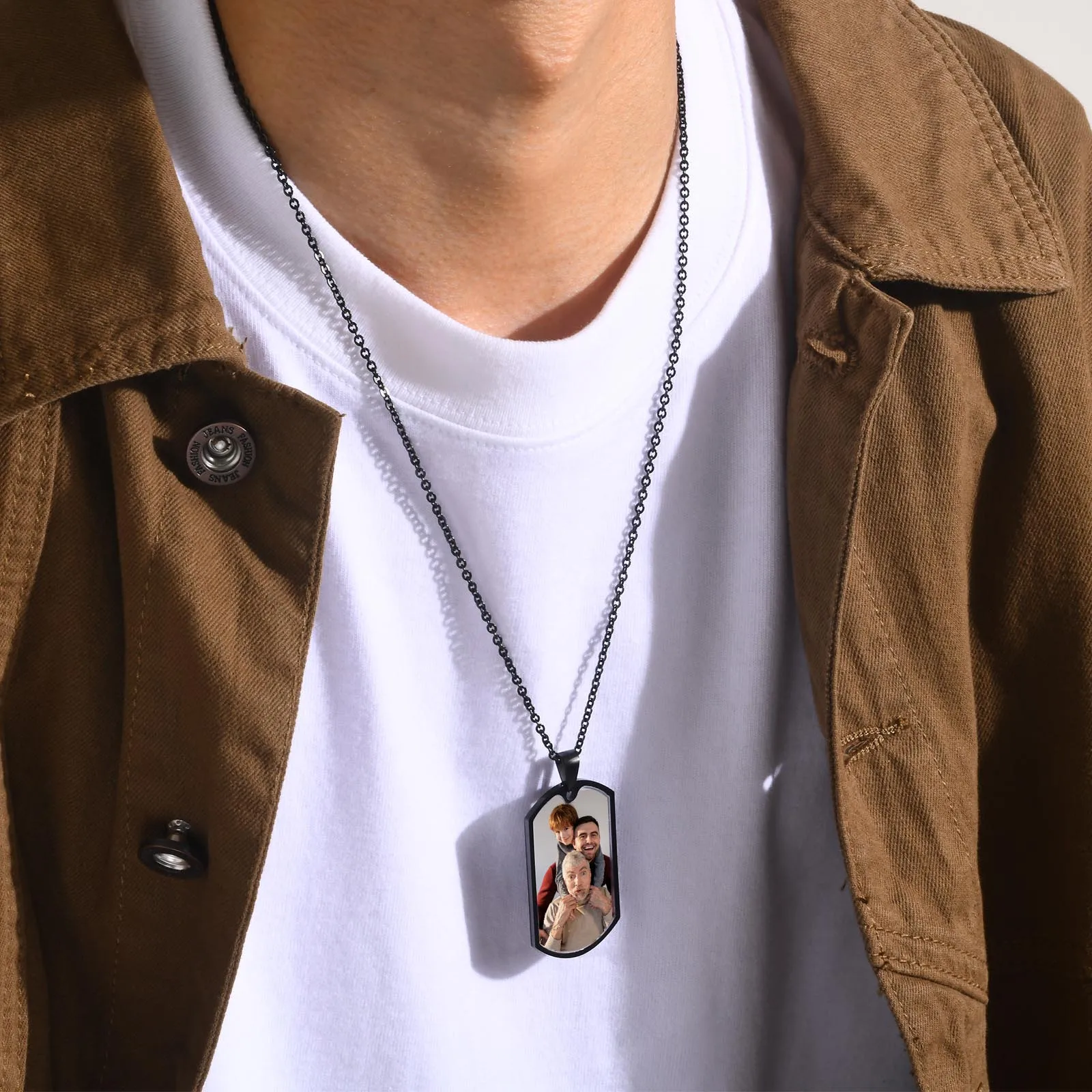 Men Personalize Engrave Name Custom The Photo of Family Pendant 2025 Necklaces,Picture Words Date Pendant new Dogtag,Love Keepsake Gifts