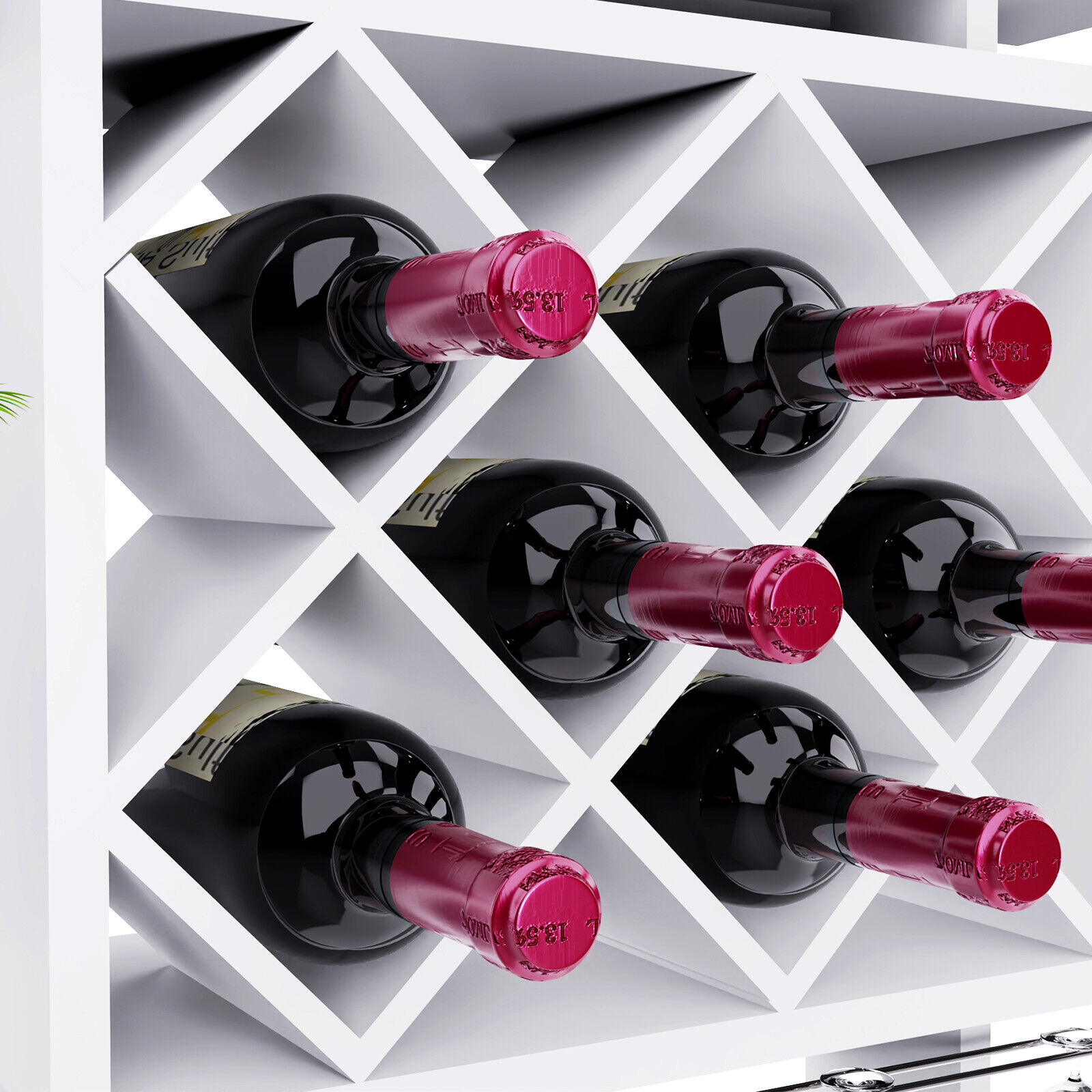 Modern Wine Cabinet Hanging White Wine Rack Bar Accessories Wall Mounted Bottle Glass Holder Shelves Creative Wall Hanging Wine