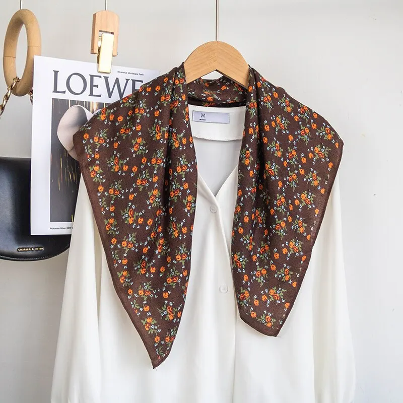 New Design Woman Printed Velvet Scarf Silky Head Scarf 65*65cm Neck Tie Small Square Scarves for Women