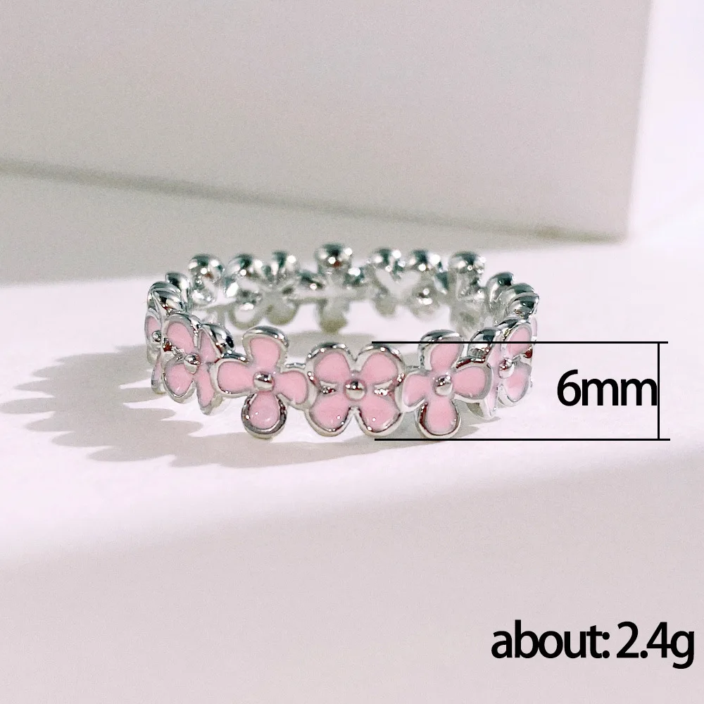 CAOSHI Chic Pink Flower Finger Ring Female Wedding Gift Sweet Lady Daily 2025 Accessories with new Delicate Design Young Women Jewelry