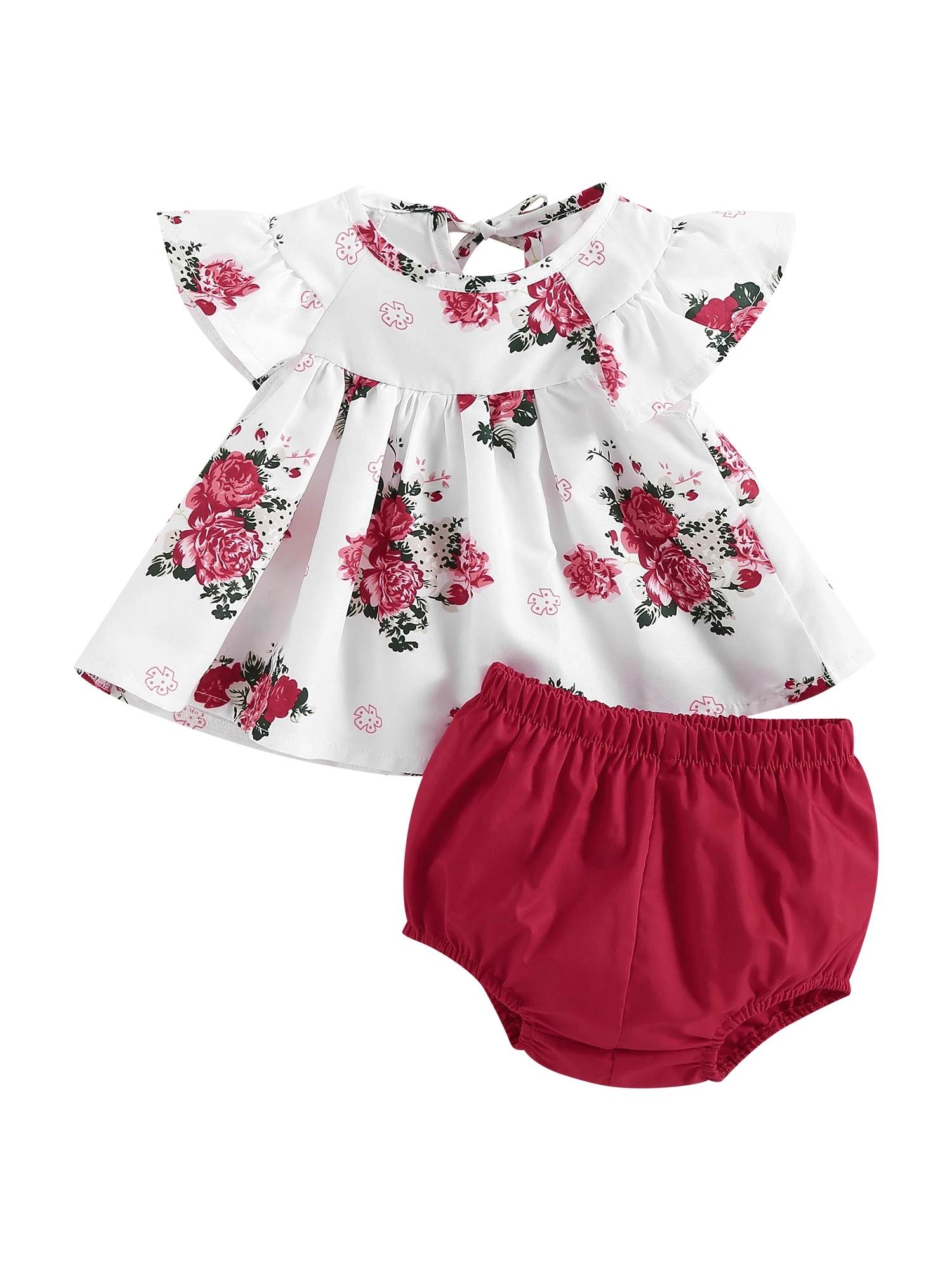 Baby Boy Clothes Summer Outfit Newborn Infant Short Sleeve Striped Tee Solid Shorts Sets with Matching Hat