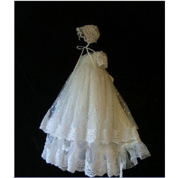 High Quality Summer Lace Appliques Christening Gowns Baptism Dress Short Sleeves Taffeta A Line Jewel Babies First Communion Dresses