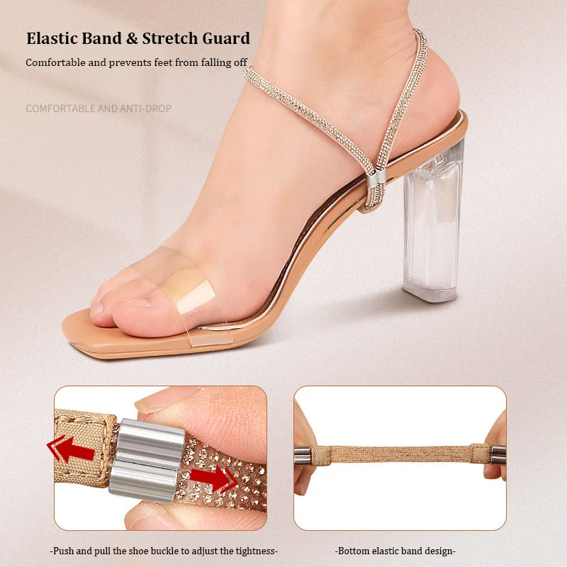 Cinturino per scarpe con tacco alto con strass invisibile Anti-allentato per le donne lacci per scarpe cinturini per tallone Anti-goccia cintura per t