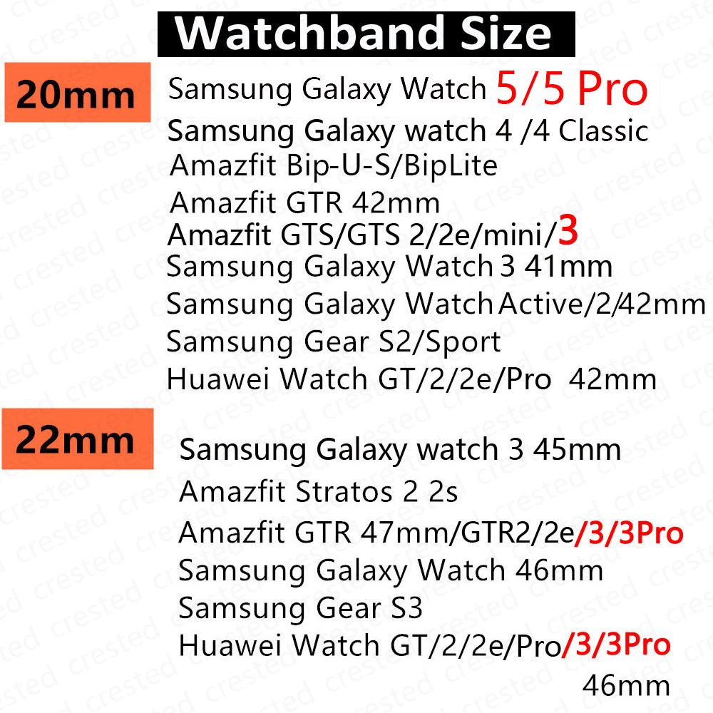 20mm 22mm Strap For Samsung galaxy watch 4 44mm 5 pro 45mm 3 Gear S3 active 2 correa bracelet Huawei watch gt 2/2e 3 pro band