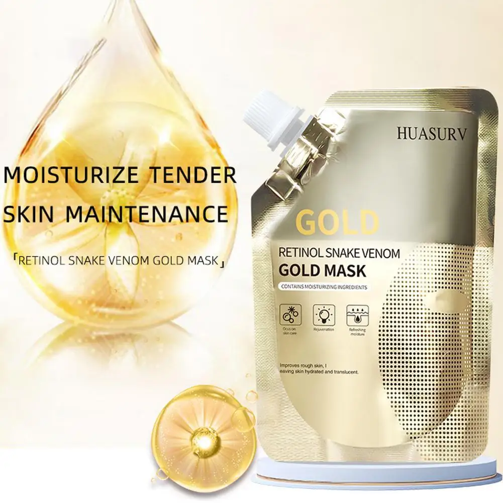 HUASURV Retinol Snake Venom Peptide Gold Mask Moisturizing Moisturizing Anti-aging Control Skincare Mask Clear Oil Care Ski O0W3