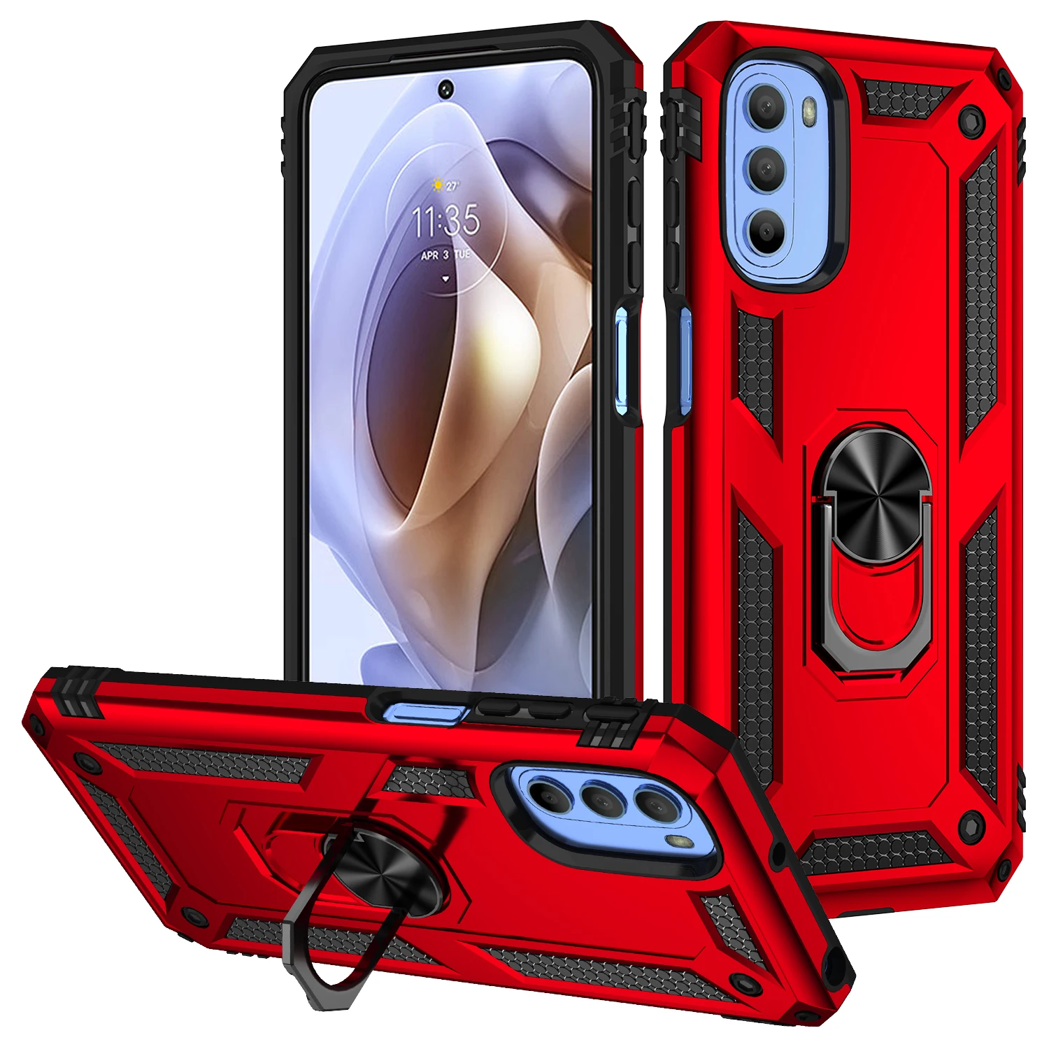 Case for new 2025 Motorola Moto G31 G41 Shockproof Bumper Armor Protective Magnetic Holder Ring Case Cover for Moto G 31 41
