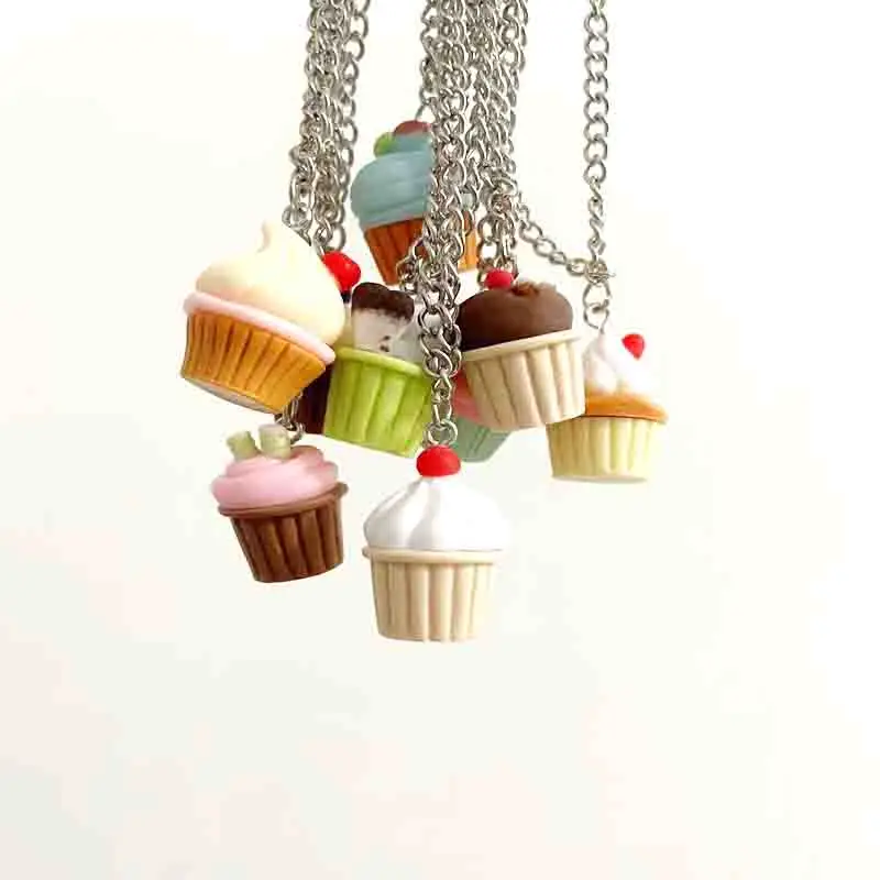 50cm Wholesale Cute 2025 Colorful Cakes Resin new Pendant Chain Chokers Necklace For Women Gift