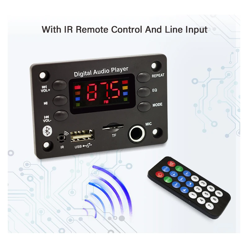 Bluetooth MP Decoder Audio Board DC V USB Power Supply TF FM Radio Player For Car Music Speaker