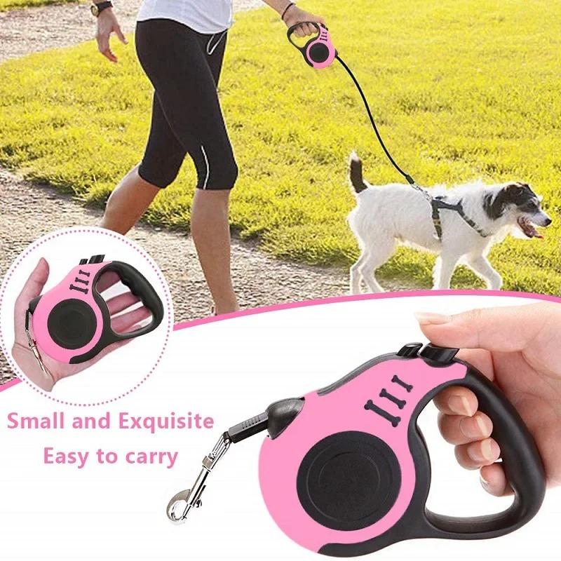 Collapsible Dog Tether with Adjustable Length & Secure Grip Handle