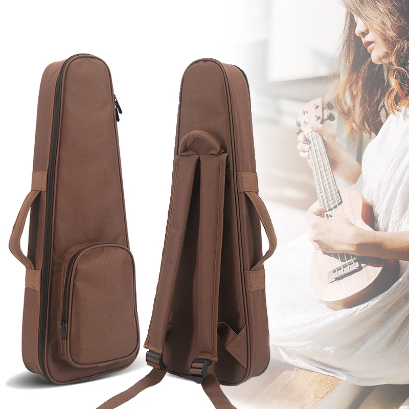 Ukulele Bag Case Shoulder Padded Gig new Backpack For 21 23 26 2025 Inch Brown Portable Soft Case Concert Musical Instruments XM112