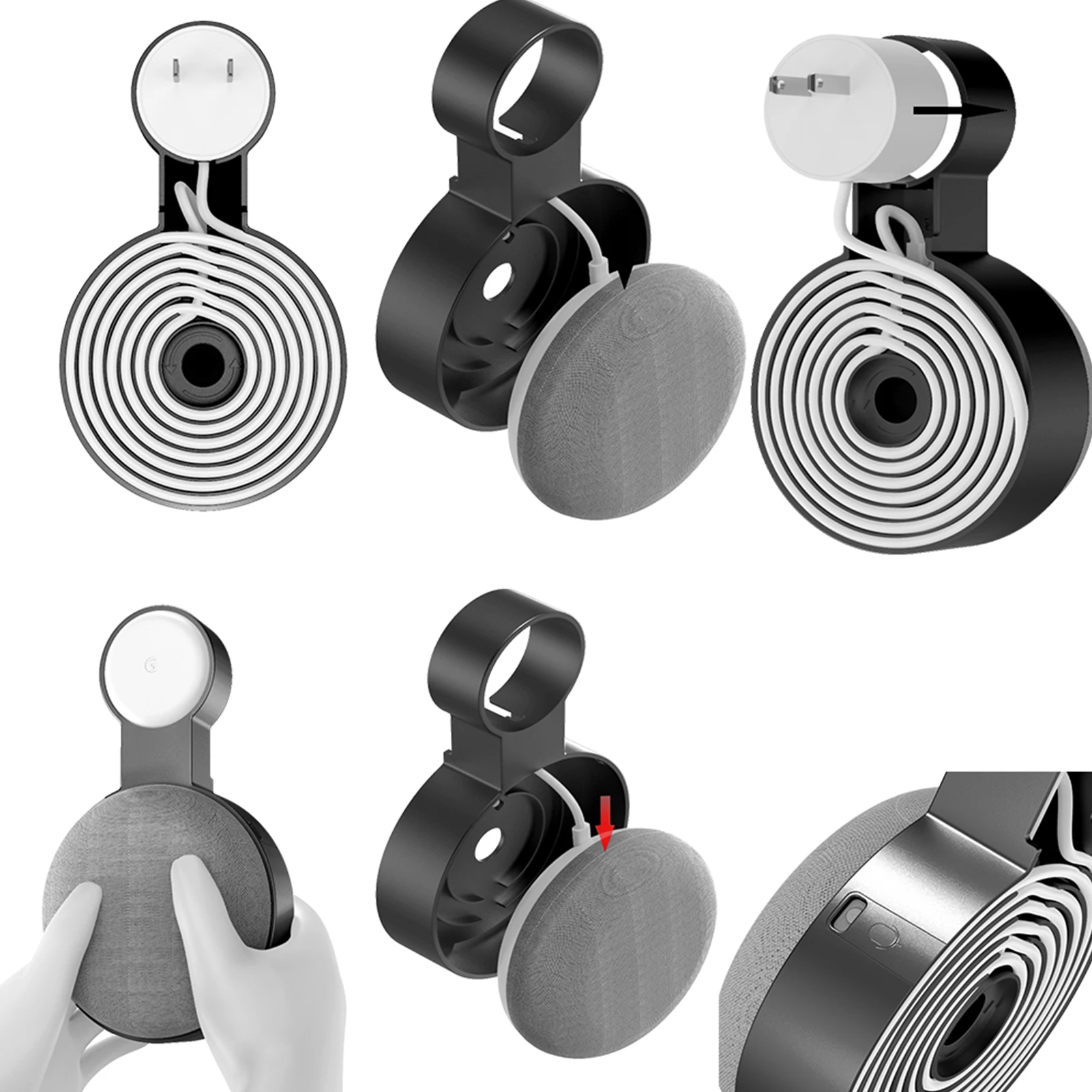 Outlet Wall Mount Holder Home (1st Nest (2st Gen) Cord Management For Google Mini Smart Speaker