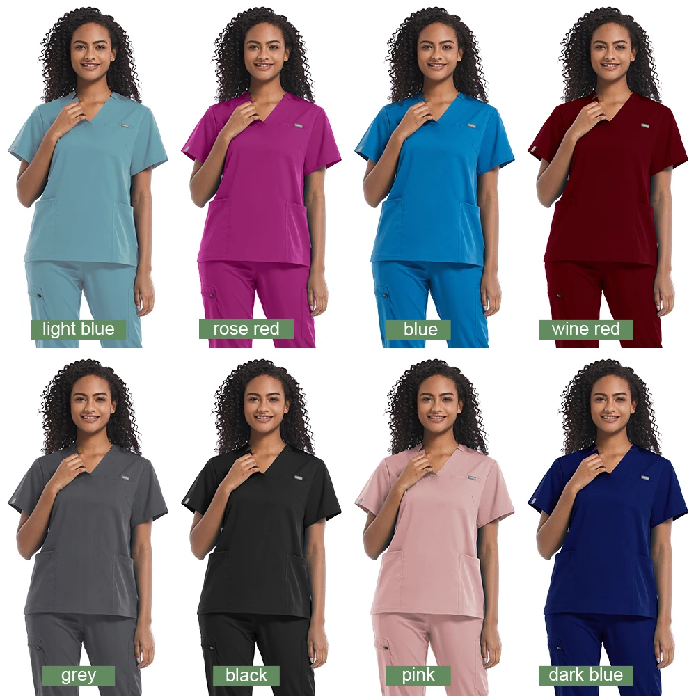 Scrubs Women Unisex Doctors Nurses Veterinarians Scrub Sets Nursing Nanny Work Clothes Elastic Comfortable Medical Uniform Suit