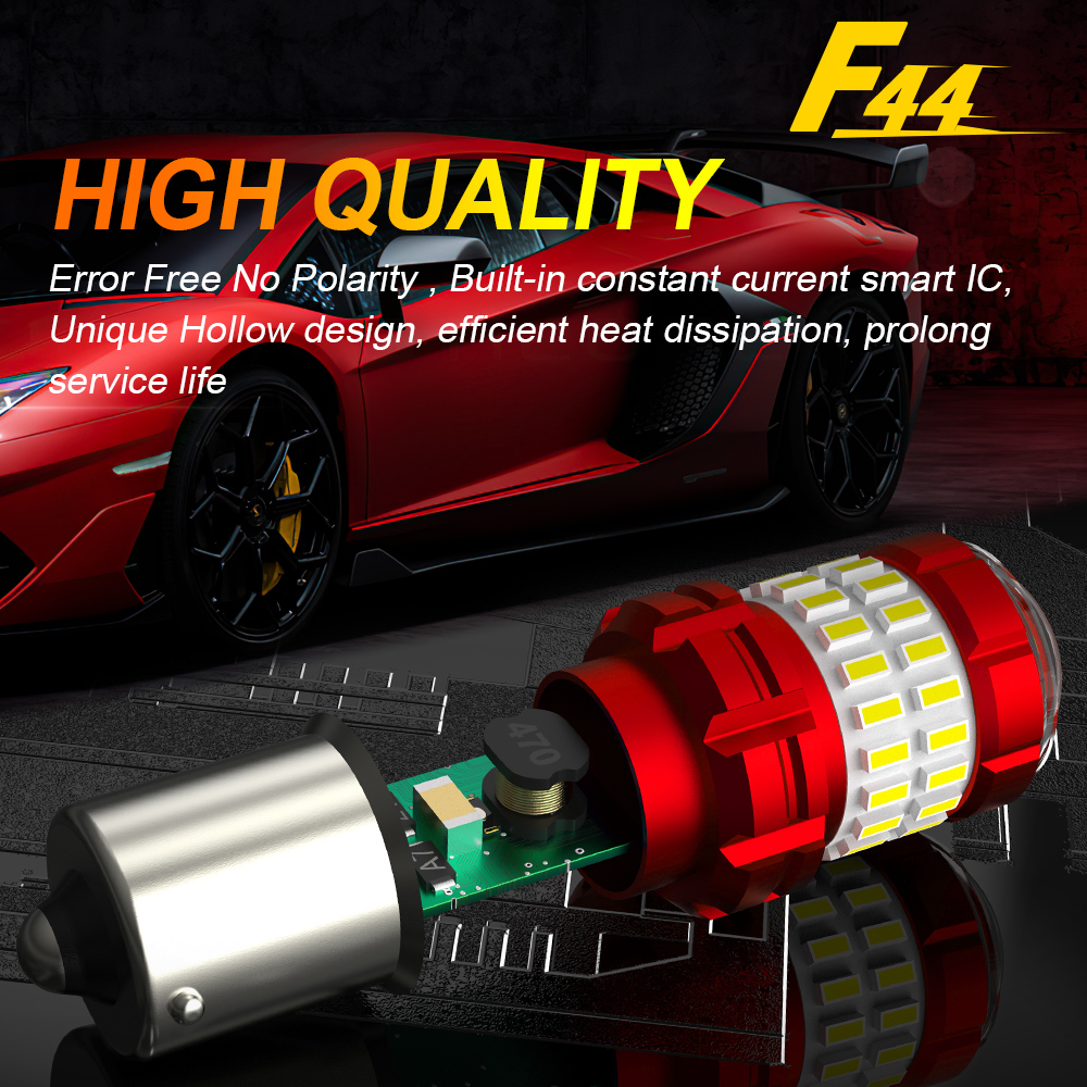BMTxms 2Pcs 1156 P21W LED BA15S T20 W21/5W 7443 For LADA DRL P21/5W P27/5W Car Brake Stop Light 7440 BAY15D W21W 1157 Red White