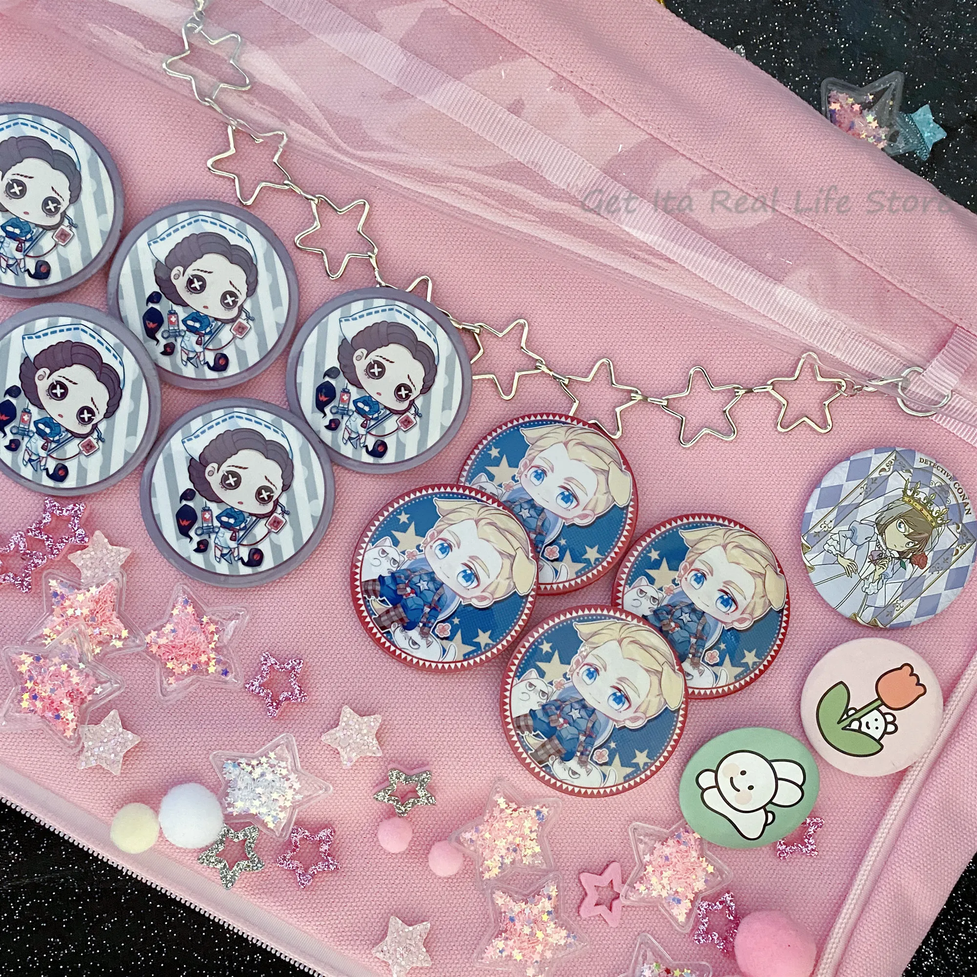 Colorful Shining Stars Ita Bag Decorate Accessories 4 Colors Kawaii Candy Color Stars Meteor Starry for DIY Itabag H332