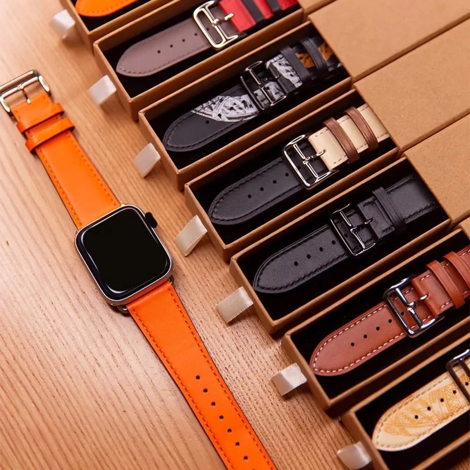 PU Leather strap for Apple watch 44/45/49mm 41mm 40mm Accessorie wristband bracelet for iWatch series 3 4 5 6 SE 7 8 Band