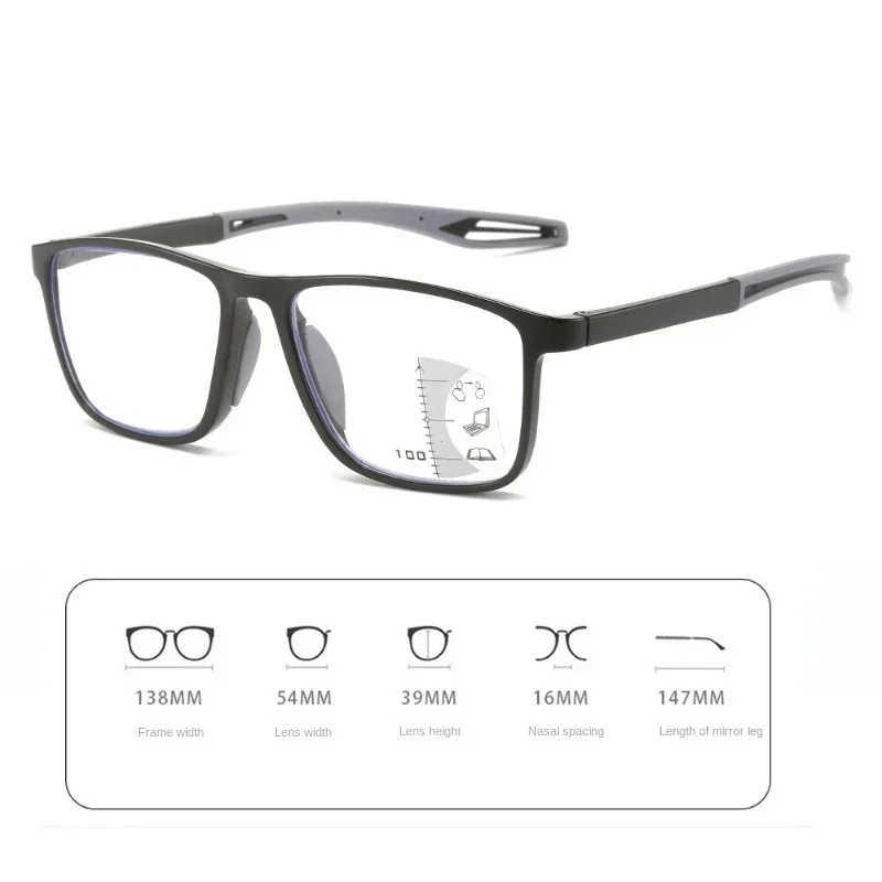 Photochromic TR90 Anti-blue Light Multifocal Reading Glasses New Progressive Near Far Eyewear Men Women Sports Eyeglasses