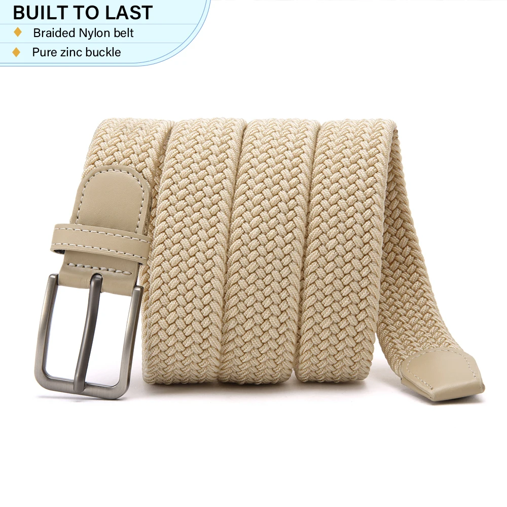 115cm Men's Elastic Belts Unisex Casual Woven Belt for Outdoor Rock Climbing Training Work Women'S Belt Paired with Jeans Belt