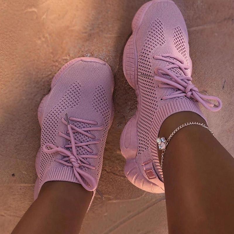 Women's 2024 Sneakers: Breathable Mesh Sports Shoes for Comfort and Style 4 Comt