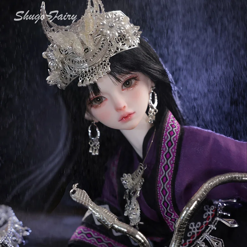 Shuga Fairy 1/4 Kaka Bjd Doll Bariy Body Big Chest Girl Nuwa Messenger Ancient National Atmosphere Jointed Doll