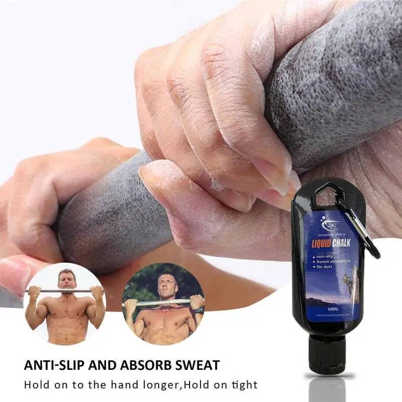 Liquid Chalk Weightlifting 50ml Long Lasting Mess-Free Liquid Chalk Sweatproof Quick-Drying Non-Slip Portable For Rock Climbing