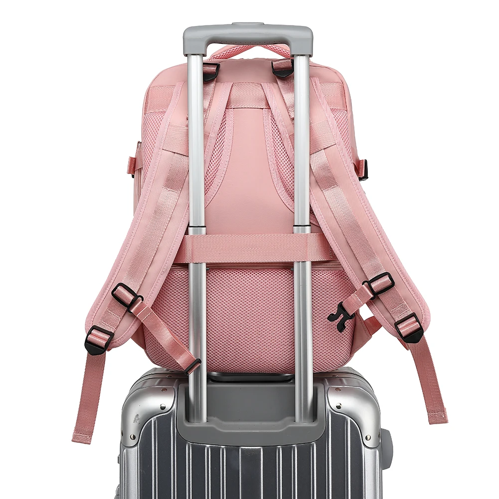 Women Travel Backpack Waterproof USB Charging Port Backpack Laptop School Bags Anti-Theft Stylish Casual Daypack Luggage Strap
