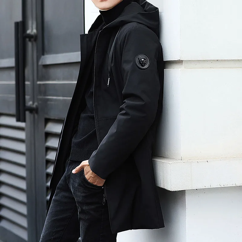 new Plus Size Men's Winter Warm Jacket Fleece Parka Coat 2023 New 2025 Black Hooded Windbreaker Outwear Fleec Jacket Long Parkas 8XL