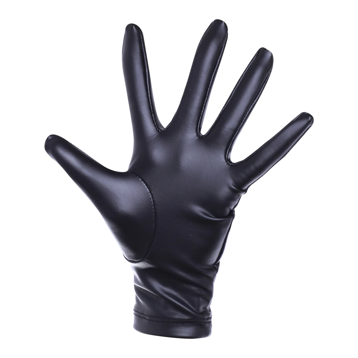 Ftshist PU Leather Gloves Wrist Length Full 2025 Finger Wetlook Matte Black Elastic new Glove For Women Latex Fetish Costumes Accessories