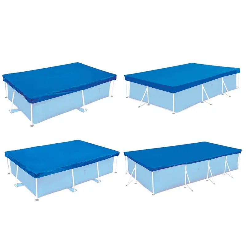 Rectangular Swimming Pool Cover Solar Summer Pool Tub Rainproof Dust Cover Outdoor PE Bubble Film Blanket Accessory Pool Covers