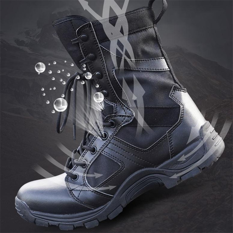Summer Hight-Top Men's Lightweight Hiking Boots Breathable duty boots Mountain climbing training boots Work shoes size 37 46