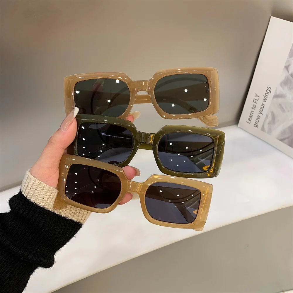 new 2024 Color Shades Women Small Sunglasses Black Trendy Square Glasses Vintage Retro Green 2025 Glasses Female Unisex Eyewear Wholesale