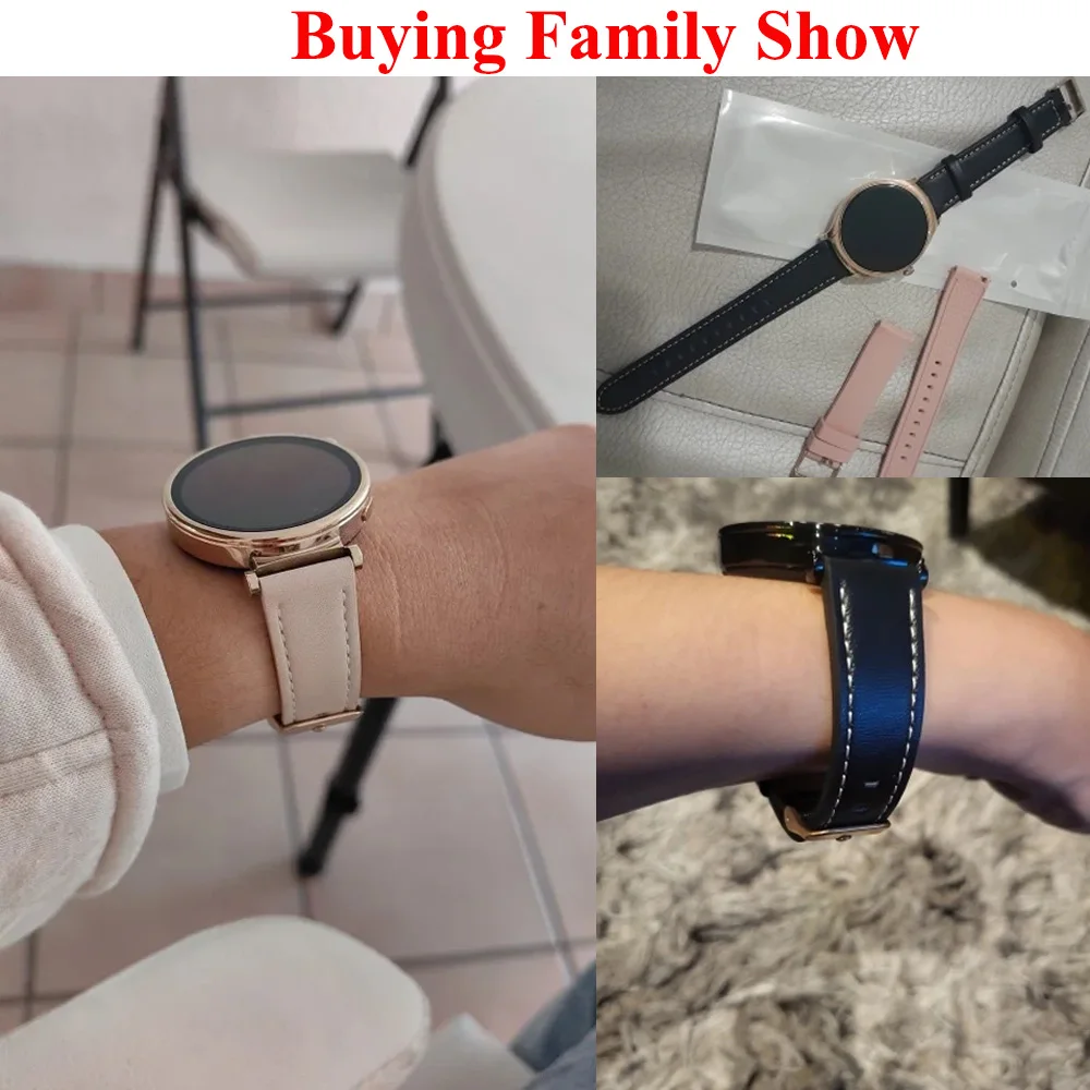 20mm Leather Strap For Huami Amazfit GTR Mini/42/GTS 3 2 4 mini 2e Smart Watchband Amazfit Bip U 3 Pro Rose Gold Buckle Bracelet